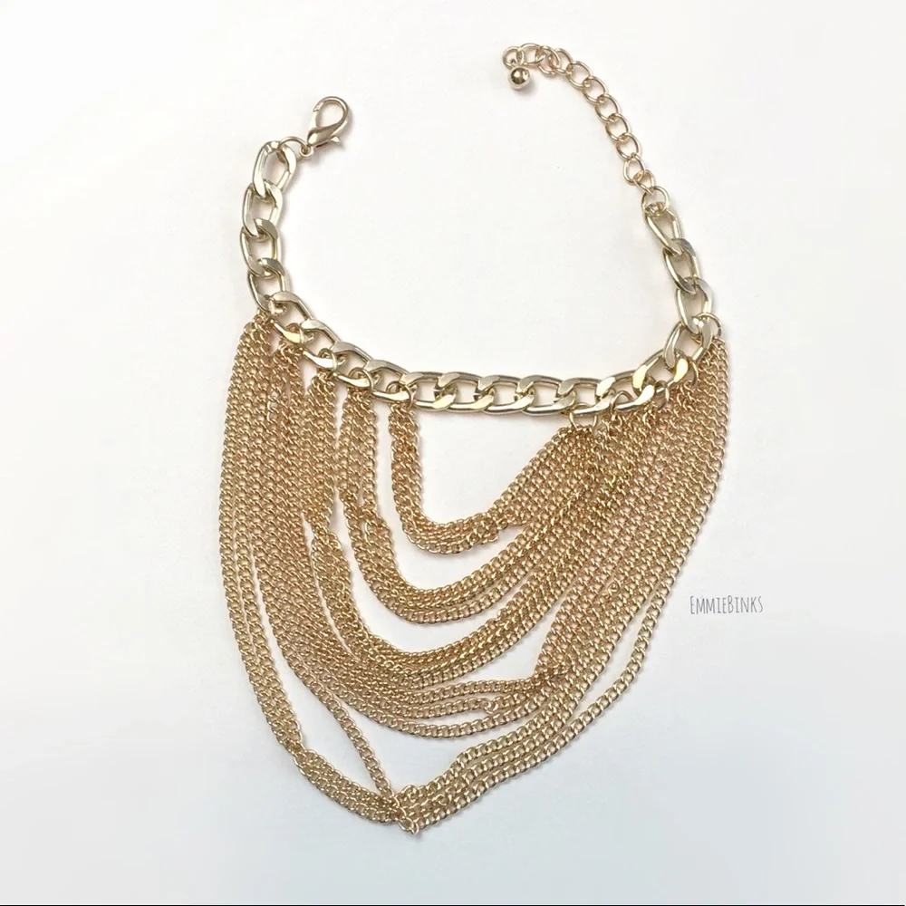 New 1 Piece Golden Layered Chain Anklet | High Heel / Wedge Shoe Accessory - Picture 8 of 16